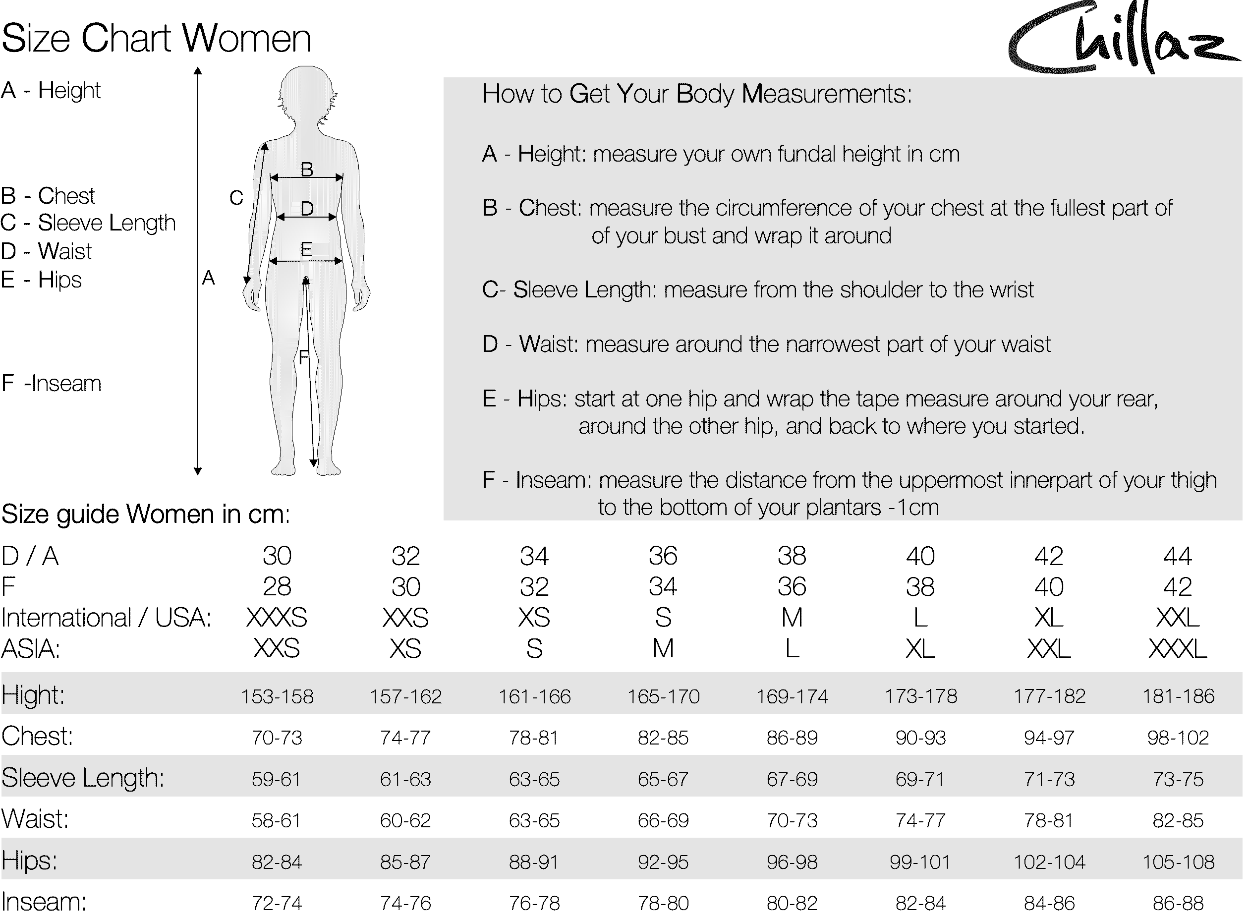 size chart