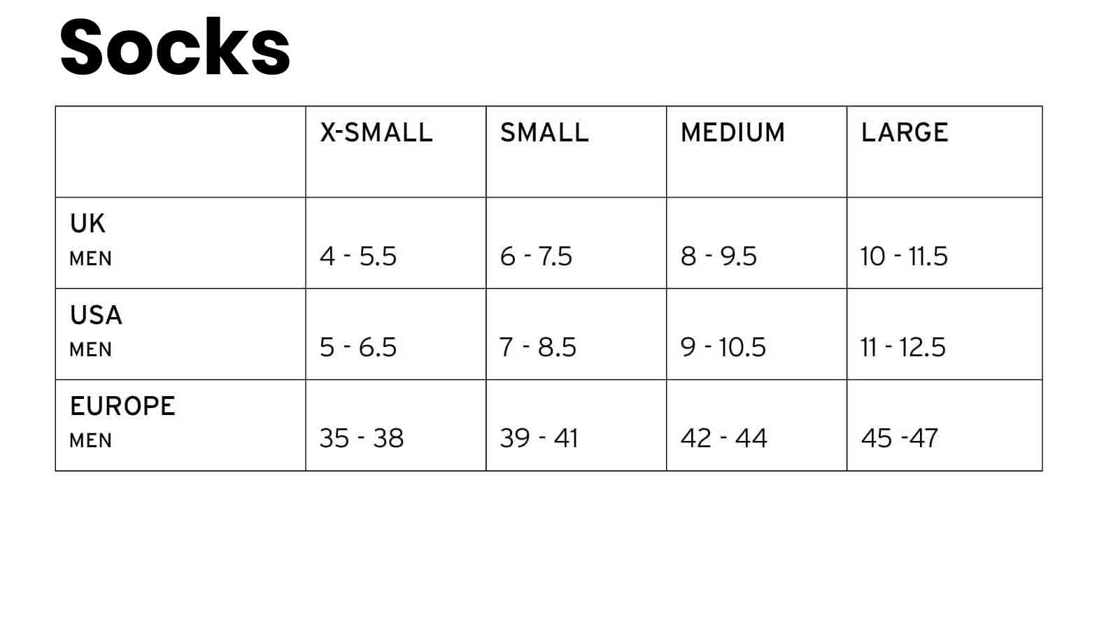 size chart